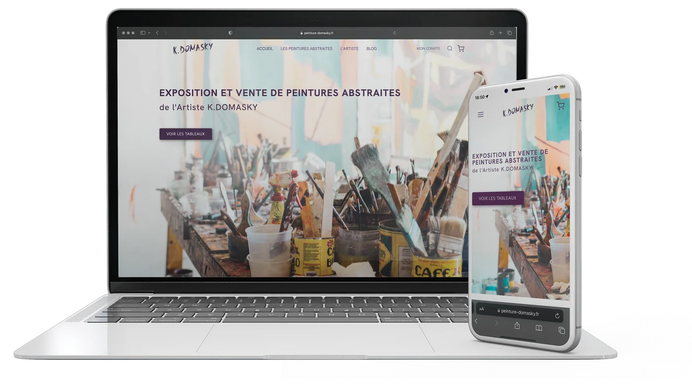 Aperçu du site peinture-domasky.fr sur ordinateur et mobile