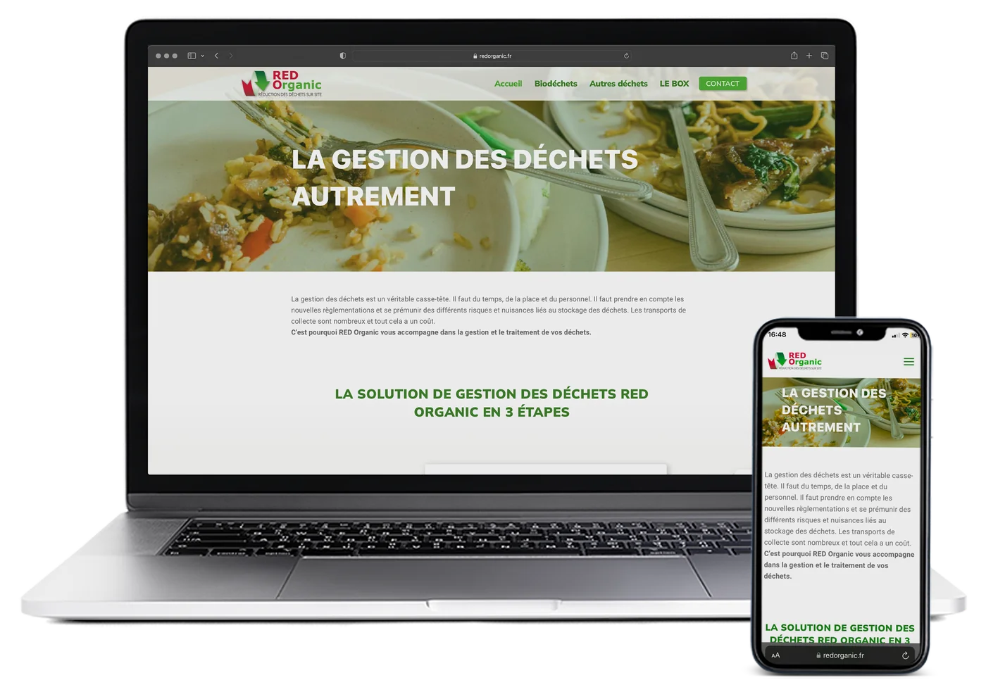 Aperçu du site redorganic.fr sur ordinateur et mobile